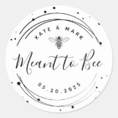 Sticker Rond Circulaire moderne signifiant la noce d'abeilles (Devant)