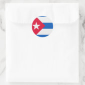 STICKER ROND CIRCULAIRE OFFICIEL CUBA FLAG (Sac)