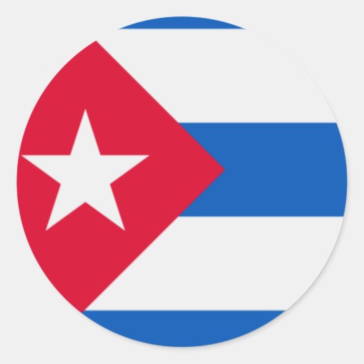 STICKER ROND CIRCULAIRE OFFICIEL CUBA FLAG (Devant)