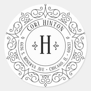 Sticker Rond Circulaire Ornat Vintage - Cori