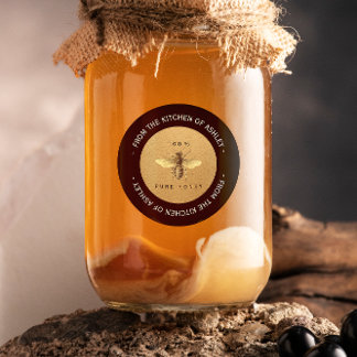 Sticker Rond Circulaire personnalisée Miel fait maison Cuisine 