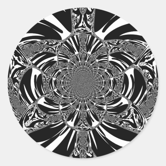 Sticker Rond Circulaire Zebra Kaleidoscope Art (Devant)