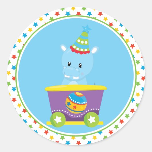 Sticker Rond Circus | Hippo (Devant)