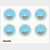 Sticker Rond Circus | Hippo (Feuille)