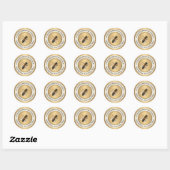 Sticker Rond Cire d'abeille en or Personnalisé Chandelle Étique (Feuille)
