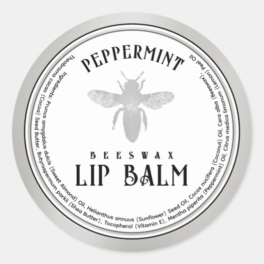Sticker Rond Cire d'abeille Peppermenthe lèvre Balm Queen Bee S (Devant)