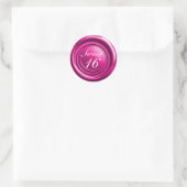 Sticker Rond Cire de bougie à cacheter rose chaud pour mariage (Sac)