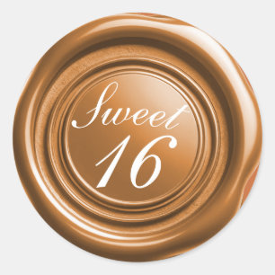 Sticker Rond Cire de sceau de bougie orange Dégoulinade Douce 1