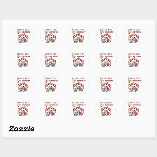 Sticker Rond Cirque 2e anniversaire (Feuille)