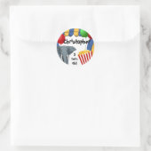 Sticker Rond Cirque Carnaval Personnalisé Anniversaire (Sac)