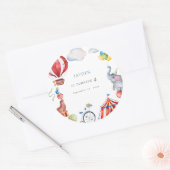 Sticker Rond Cirque de la fête 4e anniversaire (Enveloppe)