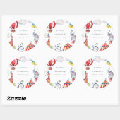 Sticker Rond Cirque de la fête 4e anniversaire (Feuille)