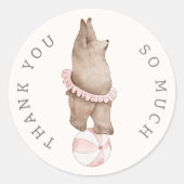 Sticker Rond Cirque Ours Moderne pour enfants | Filles Fête d'a (Devant)