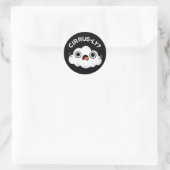 Sticker Rond Cirrus Météo Cirrus Nuage Pun Dark BG (Sac)