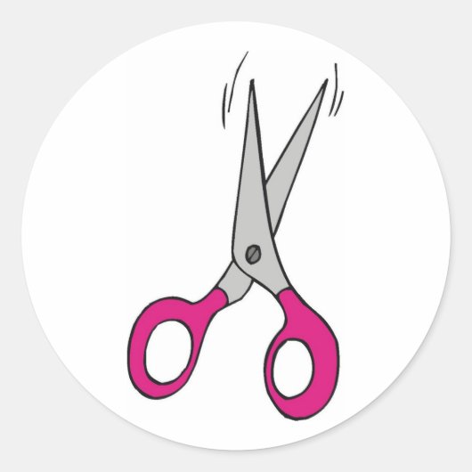 Sticker Rond Ciseaux (Devant)