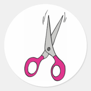 Sticker Rond Ciseaux