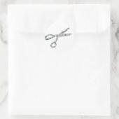 Sticker Rond Ciseaux avec coupes à cheveux (Sac)