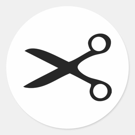 Sticker Rond ciseaux de coiffeur noir (Devant)