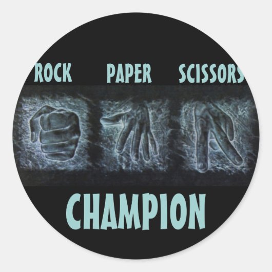 Sticker Rond Ciseaux de papier rocheux (Devant)