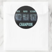 Sticker Rond Ciseaux de papier rocheux (Sac)