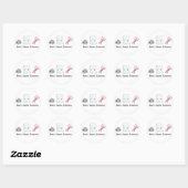 Sticker Rond Ciseaux de papier rocheux (Feuille)