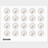 Sticker Rond Ciseaux noir et or en marbre coiffeuse (Feuille)