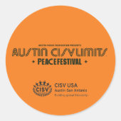 Sticker Rond CISV Austin "CISV Limit Peace Festival" (Devant)