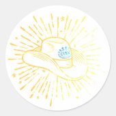 Sticker Rond CISV Austin Yellow Cowboy Casquette (Devant)