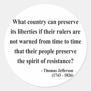 Sticker Rond Citation 16a de Thomas Jefferson