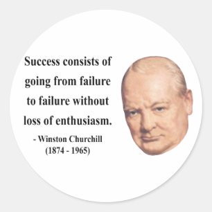 Sticker Rond Citation 5b de Winston Churchill