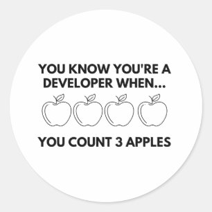 Sticker Rond Citation amusante pour les programmeurs de logicie