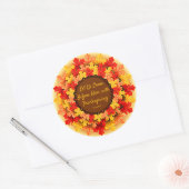 Sticker Rond Citation Bible Automne Feuilles Thanksgiving (Enveloppe)