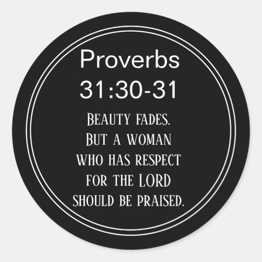 Sticker Rond Citation biblique Écriture verse proverbes confére (Devant)