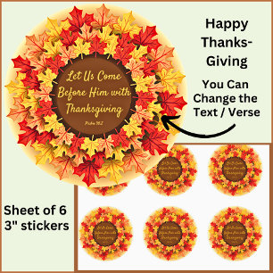 Sticker Rond Citation Biblique L'automne part de Thanksgiving