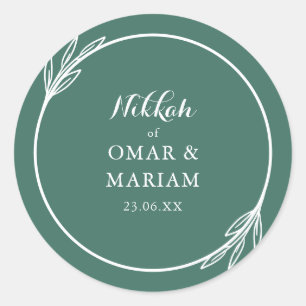 Sticker Rond Citation botanique de Nikkah Elegant Ivy
