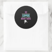 Sticker Rond Citation Cadeaux De Filles De Hockey Sur Glace (Sac)
