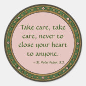 Sticker Rond Citation célèbre de St. Peter Faber (BK 051) (Devant)