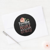 Sticker Rond Citation d'amitié Cool Crazy Meilleurs amis (Enveloppe)
