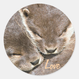 Sticker Rond Citation d'amour - Otters