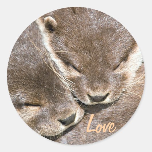 Sticker Rond Citation d'amour - Otters (Devant)