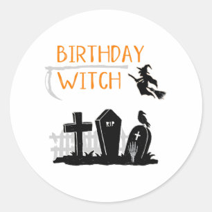 Sticker Rond Citation d'anniversaire d'Halloween Citation de so