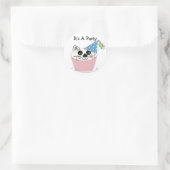 Sticker Rond Citation d'anniversaire pour chat Cupcake (Sac)