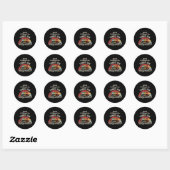 Sticker Rond Citation de café rétro drôle graphique de coucher (Feuille)