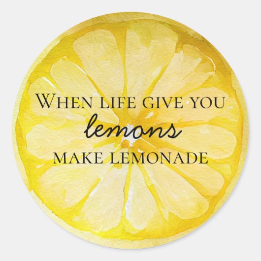 Sticker Rond Citation de citron (Devant)