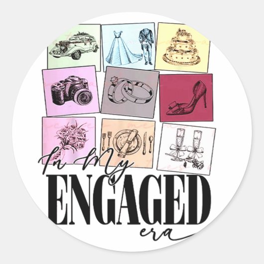 Sticker Rond Citation de fiançailles drôle à mon ère fiancée Co (Devant)