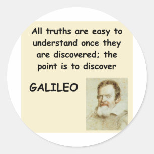 Sticker Rond citation de Galilée