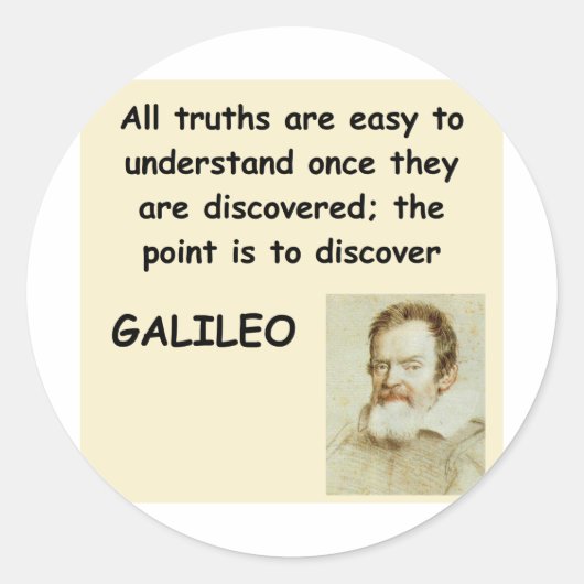 Sticker Rond citation de galileo (Devant)