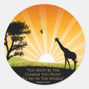 Sticker Rond Citation de Gandhi