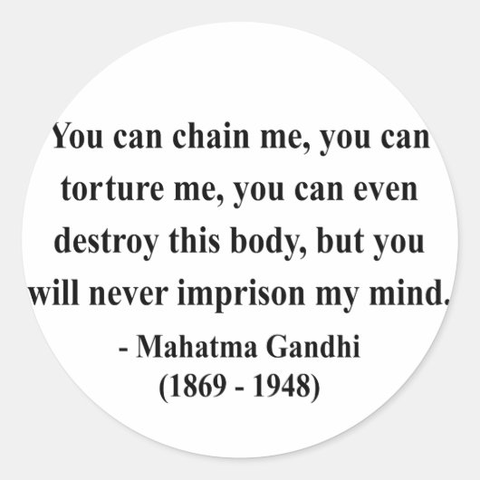 Sticker Rond Citation de Gandhi 7a (Devant)