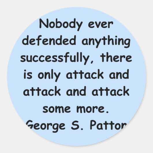 Sticker Rond citation de george s patton (Devant)